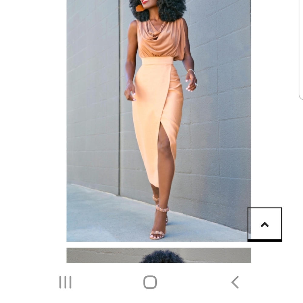 C/meo collective Tan front slit midi skirt